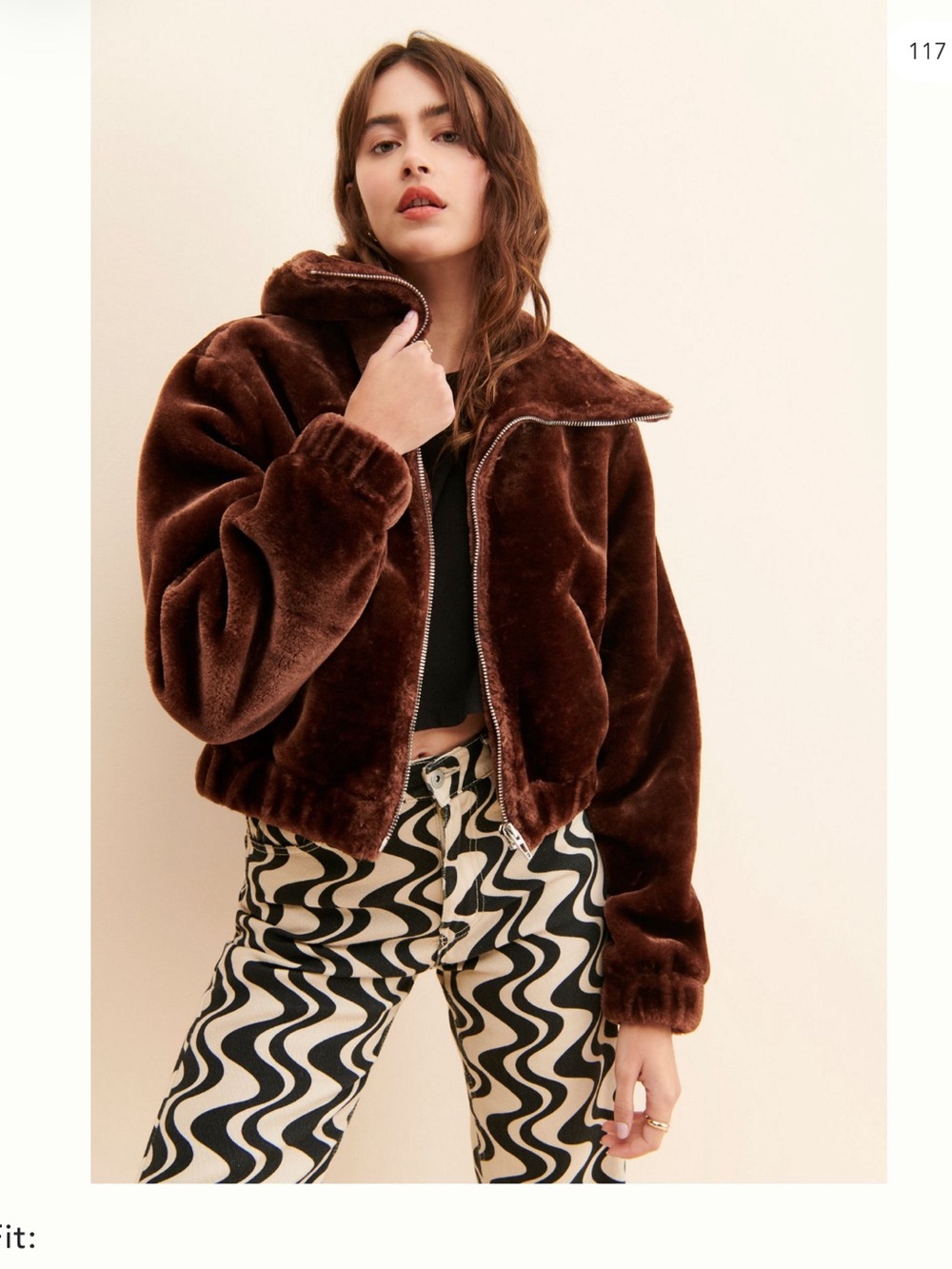 Blank nyc self care faux fur bomber size medium